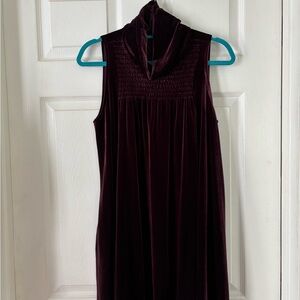 Elegant Sleeveless Velvet Dress from Free People in Deep Purple